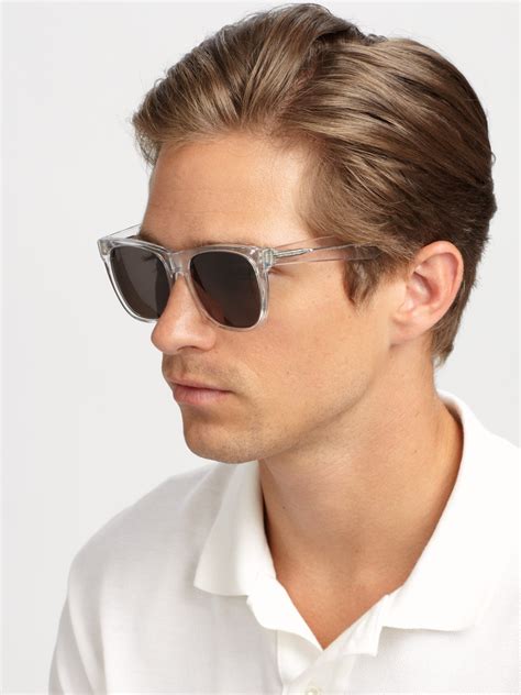 white transparent sunglasses for men.